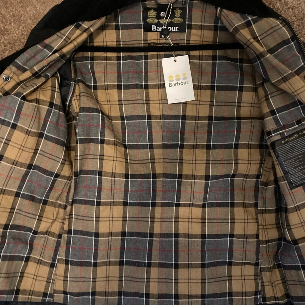 Original Authentic Barbour 3/4 length Blue jacket size Medium.